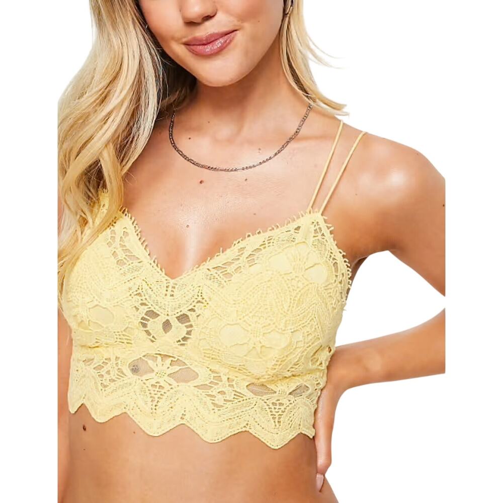 Free People Ilektra Lace Bralette in crocus yellow Small Womens
